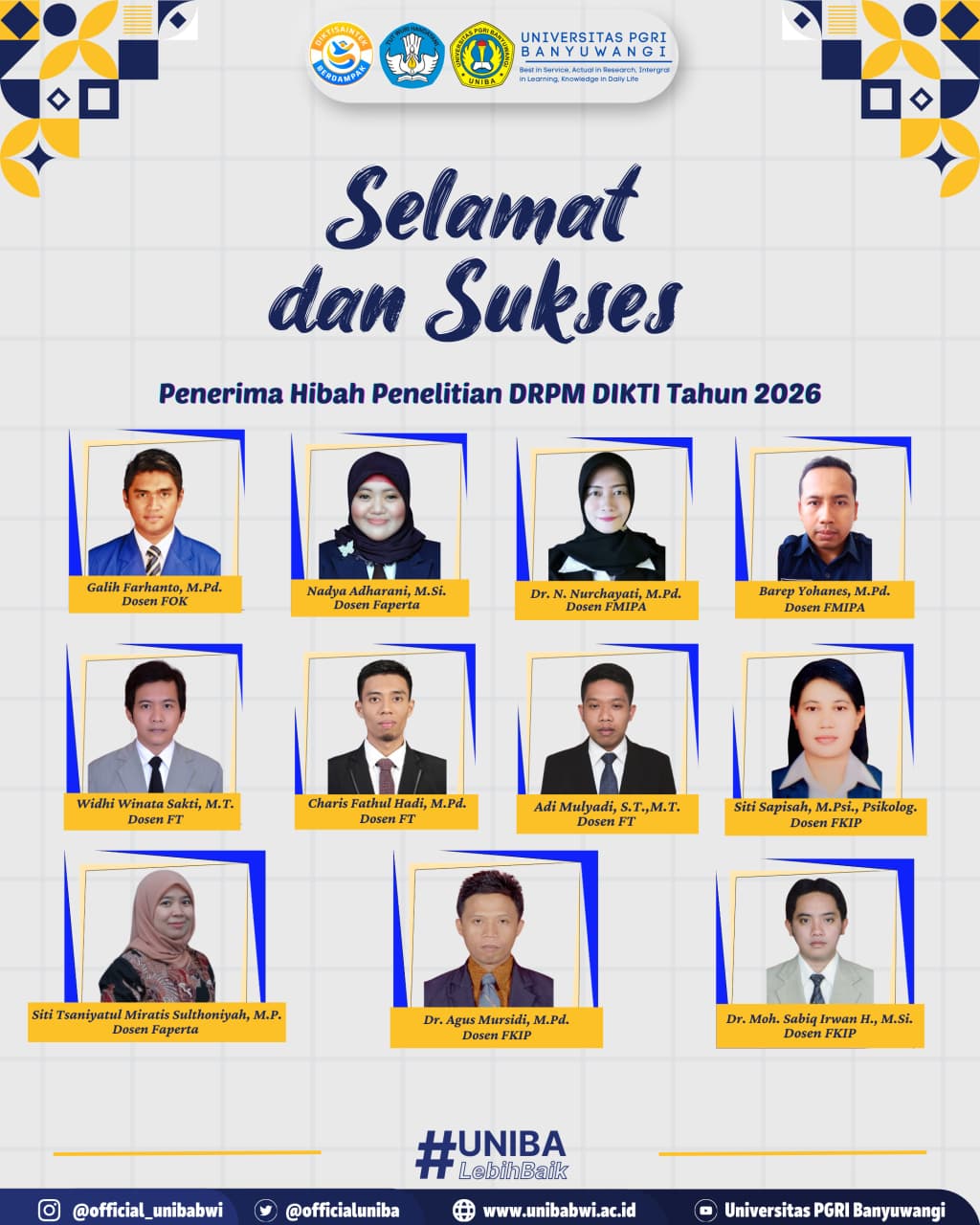 Penerima Hibah Penelitian DRPM DIKTI 2026