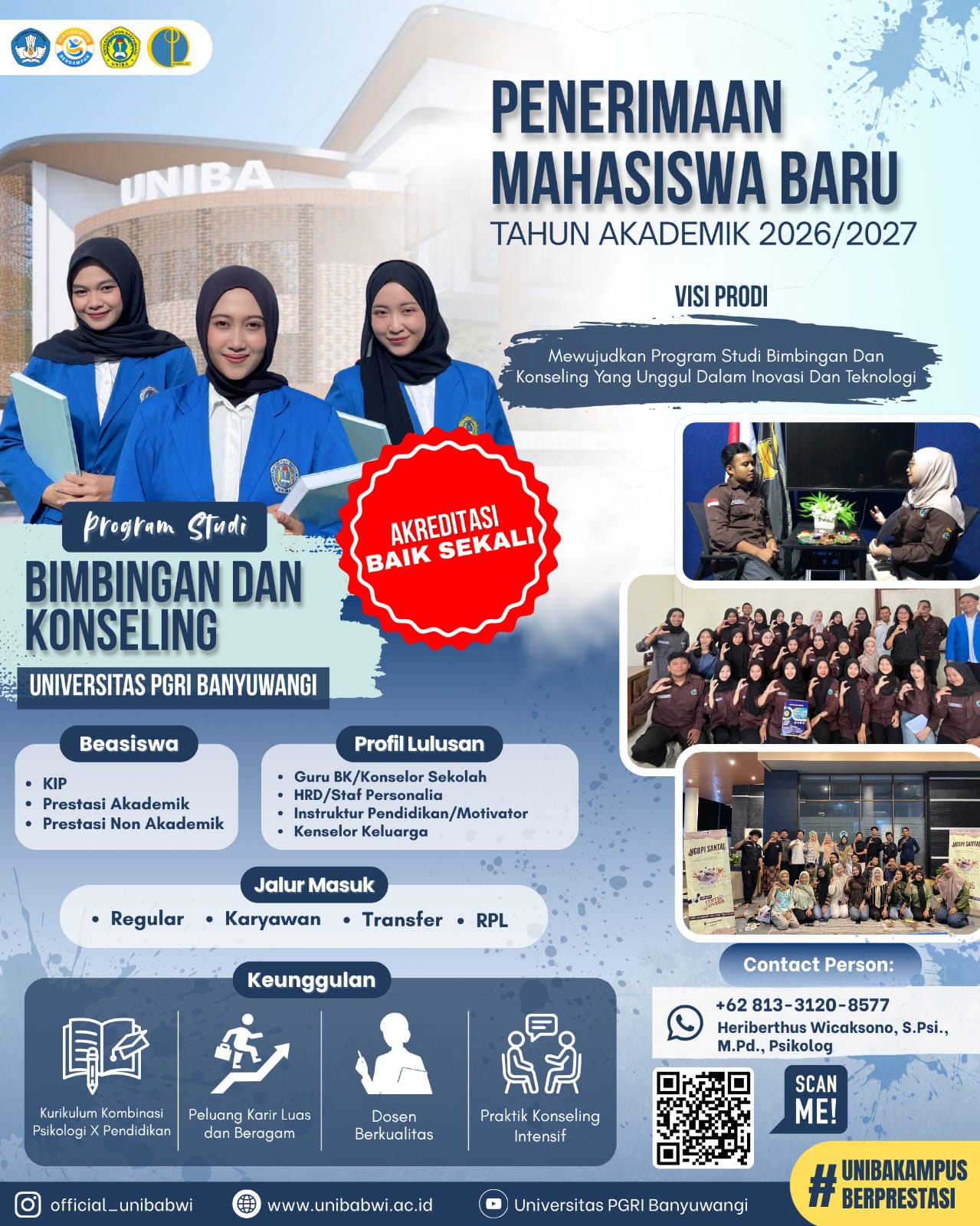Penerimaan Mahasiswa Baru Tahun Akademik 2026-2027 Program Studi Bimbingan dan Konseling FKIP UNIBA