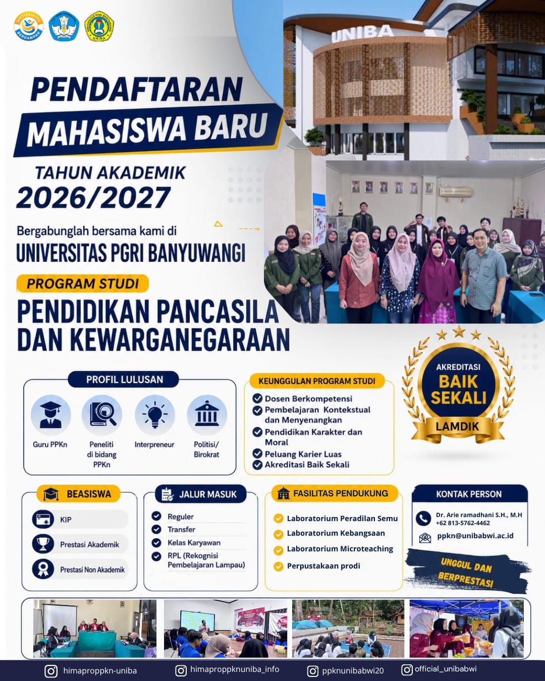 Penerimaan Mahasiswa Baru Tahun Akademik 2026-2027 Program Studi PPKn FKIP UNIBA