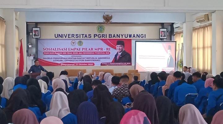 Sosialisasi Empat Pilar Kebangsaan MPR RI di FKIP Universitas PGRI Banyuwangi