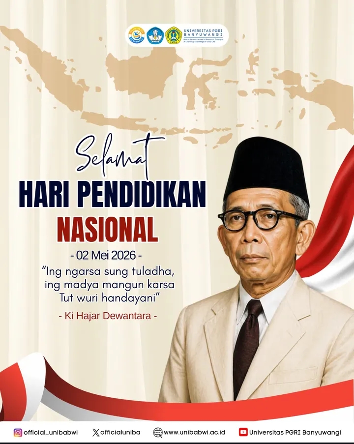 Segenap Keluarga Besar Fakultas Keguruan dan Ilmu Pendidikan Universitas PGRI Banyuwangi Mengucapkan Selamat Hari Pendidikan Nasional 02 Mei 2026