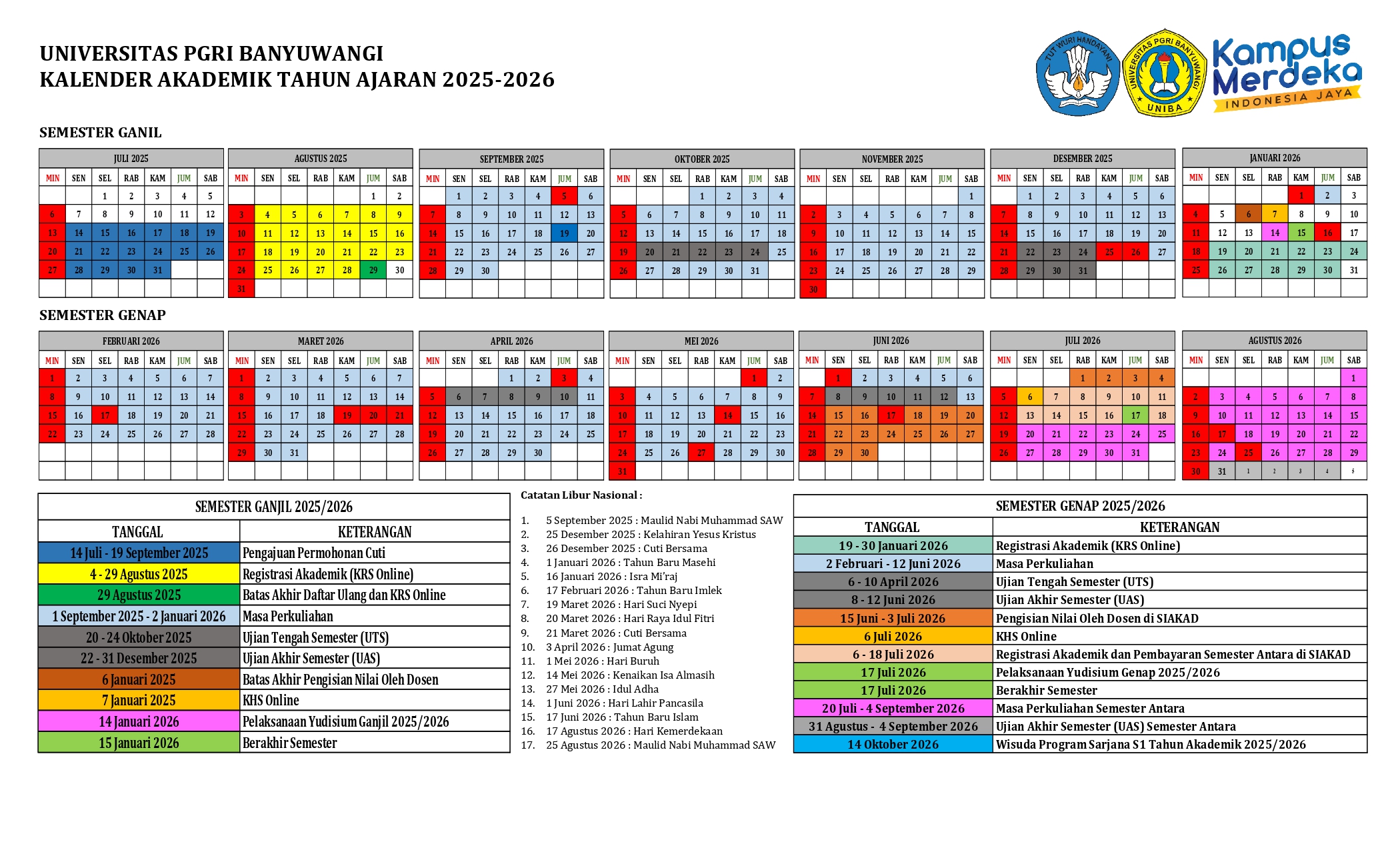 Kalender Akademik 2025/2026